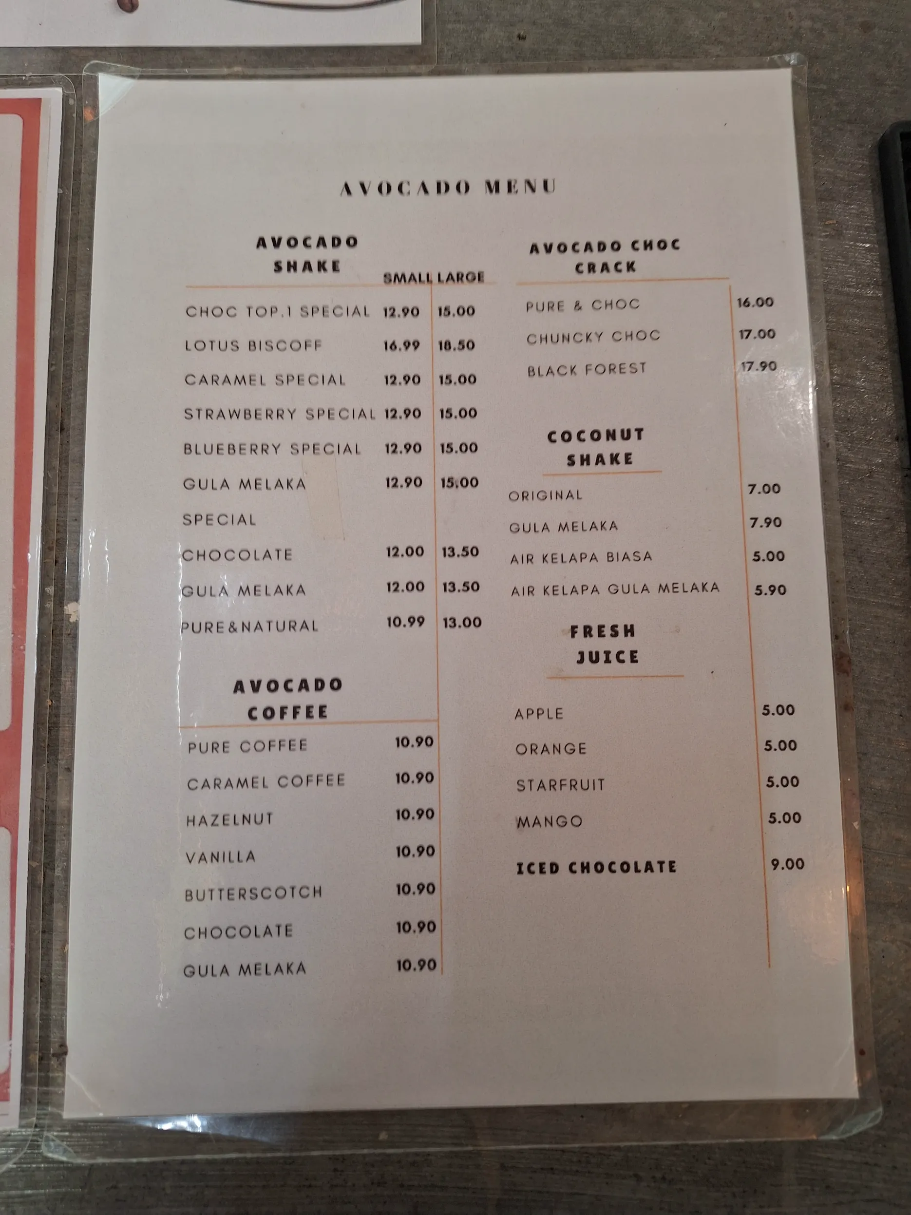 Luar kedai Avocado Melaka