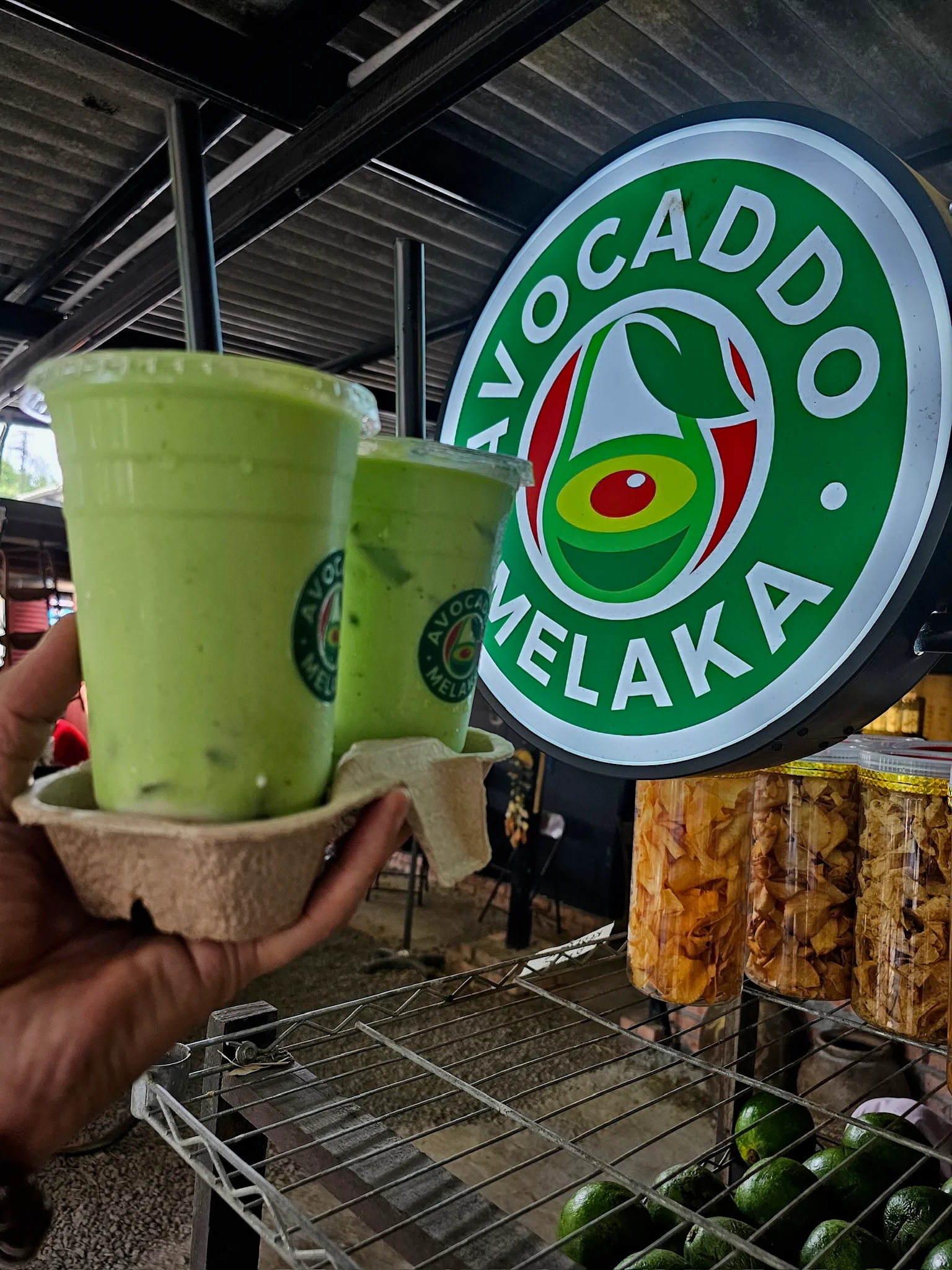 Avocado drink closeup